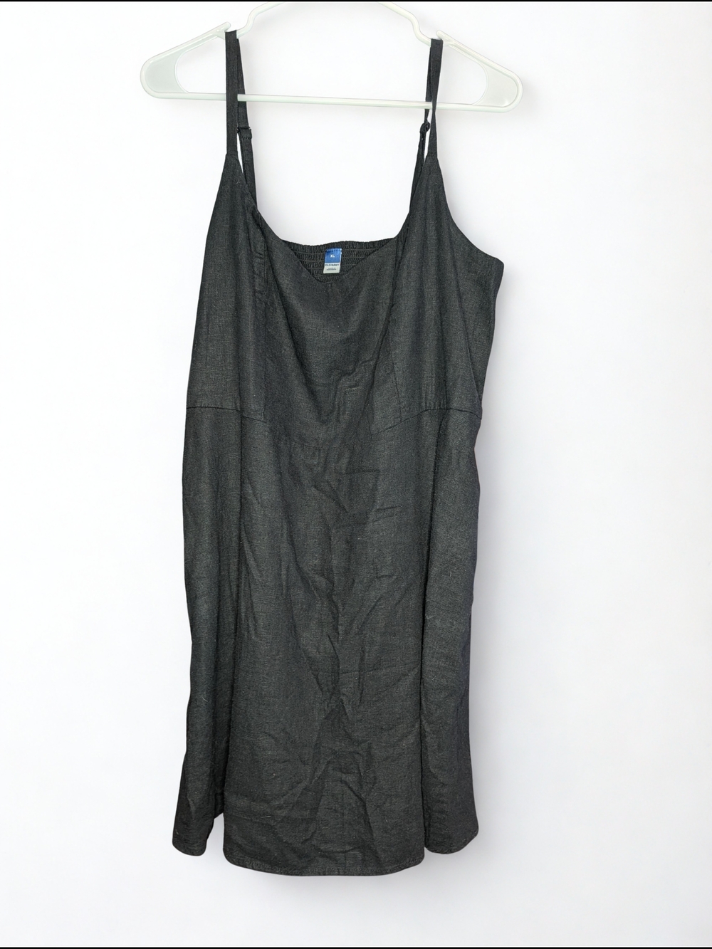 Old Navy Black Linen Blend Dress W/ Adjustable Straps